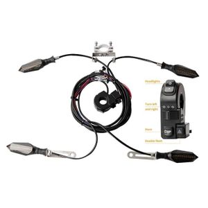 ECLAIRAGE POUR VÉLO Ensemble d'éclairage de câble étanche pour vélo électrique,clignotants dynamiques,clignotant avant arrière- multifunctional kit
