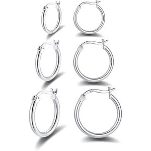Boucles Oreilles Argent Sterling Boucles D'oreilles Créoles Soleil - Argent Sterling 925, 17x5,3mm Créoles Soleil 925