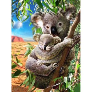 KIT MOSAÏQUE YWF-4577 Diamante Bordado Animal Koala 5D DIY Diamond Painting Full Sloth Mosaico de Año Nuevo Regalo Rhinestone D Taille:30x40cm