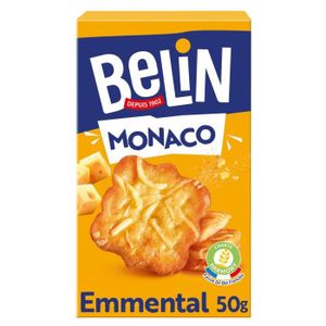 TUILES & TORTILLAS LOT DE 5 - BELIN - Monaco Emmental Biscuits apéritifs Crackers - boîte de 50 g