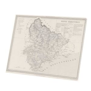 OBJET DÉCORATION MURALE Tableau Décoratif  06 Alpes Maritimes Nice Département Carte Ancienne France Région (76 cm x 60 cm)