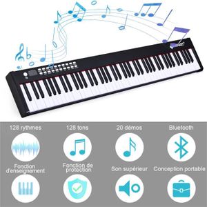 MAX KB5 - Piano numérique 61 touches pour débutant avec casque audio et  stand, touches lumineuses et 2 haut-parleurs intégrés - Cdiscount  Instruments de musique