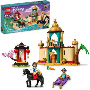 ASSEMBLAGE CONSTRUCTION LEGO 43208 Disney Princess Les Aventures de Jasmine et Mulan, Jouet de Construction, Mini-Poupees, Figurines Cheval et Tigre