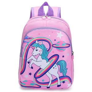 SAC À DOS Sac à Dos Scolaire - Motif Licorne - Fille - Rose 