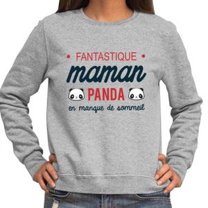 SWEATSHIRT Panda en Manque de Sommeil | Maman Fantastique | Sweat Femme Taille Unisexe Famille Humour