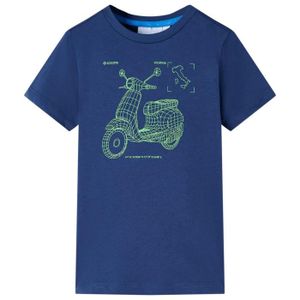 T-SHIRT ZHU T-shirt pour enfants imprimé trottinette bleu 