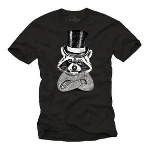 T-SHIRT MAKAYA T-Shirt Drole Animaux - Raton Laveur Tee Sh
