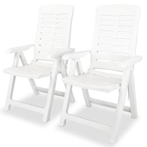 Ensemble table et chaise de jardin LEX Mobilier de bistro 3 pcs Plastique Blanc - Qqmora - OVN46863
