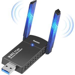 CLE WIFI - 3G AC1300 Mbps Clé WiFi Puissante, Cle WiFi USB 3.0 Double Bande, 2.4G (400Mbps)-5GHz(867Mbps) Adaptateur USB WiFi A65