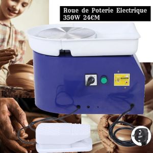 VEVOR Tour de Poterie Electrique 250 W Kit Machine a Roue de Potier  Ceramique 25 cm 0-300 tr/min pour Professionnel Particulier Formage Moulage