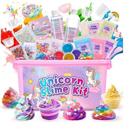 Kit Slime Fluffy Glacé – Fabrique Ton Propre Slime Avec Décos Adorables – Cadeau Créatif Pour Fille 6-12 Ans