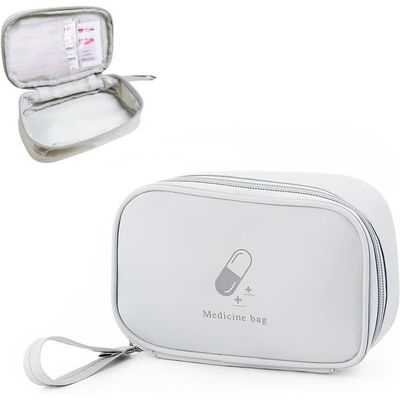 Trousse De Secours Vide VEGCOO - Mini Pharmacie Portable Grise (17x11x6cm) Pour Maison, Voyage