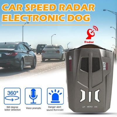 Détecteur de voiture Anti Radar Laser 12V 360 degrés LED affichage compteur  de vitesse Police alerte vocale / alarme
