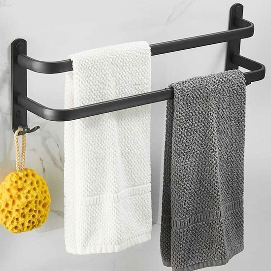 Porte-Serviettes Salle De Bain Sans Percage, Porte Serviette Murale Adhésif, Extensible, 43-75