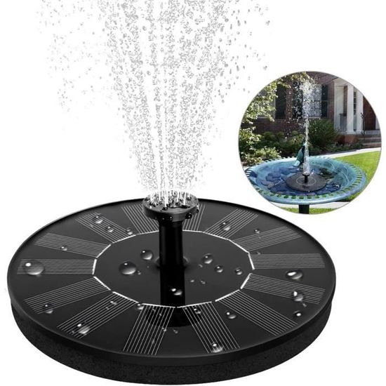 Fontaine Solaire Exterieure De Jardin, Pompe Avec 7 Buses Abreuvoir
