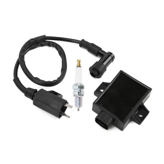 Akozon Kit Bobine Allumage CDI 5 Broches + Bougie A7TC Pour Moto 50cc à 150cc Pit Dirt Bike
