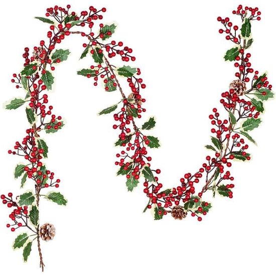 100 Baies Rouges Artificielles Pour Décorations De Noël - Houx Et églantier 6.5 Cm - Pour Sapin, Couronne, DIY Et Boîtes Cadeaux (Rouge Foncé)