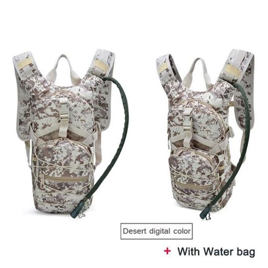 Desert digital -Sac à dos tactique léger, sac à eau de survie chameau, sac à dos de randonnée hydratation, pochette militaire, sac à