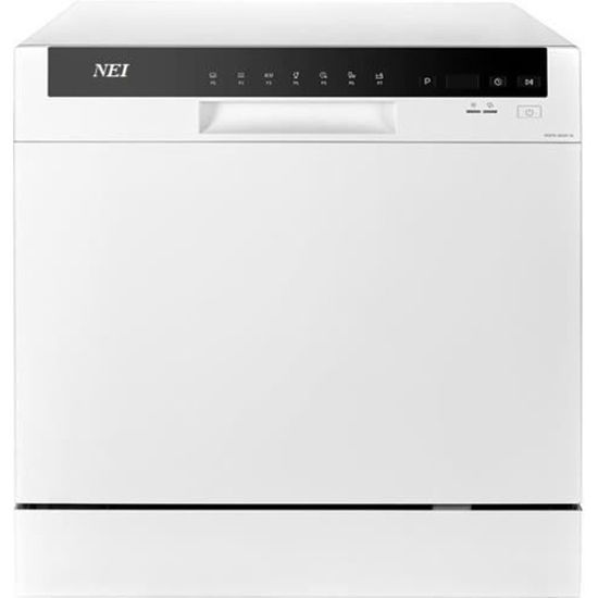 Lave-vaisselle compact NEI NDW8S-3802FW, F, 8 sets, 7 programmes, 55 cm, blanc