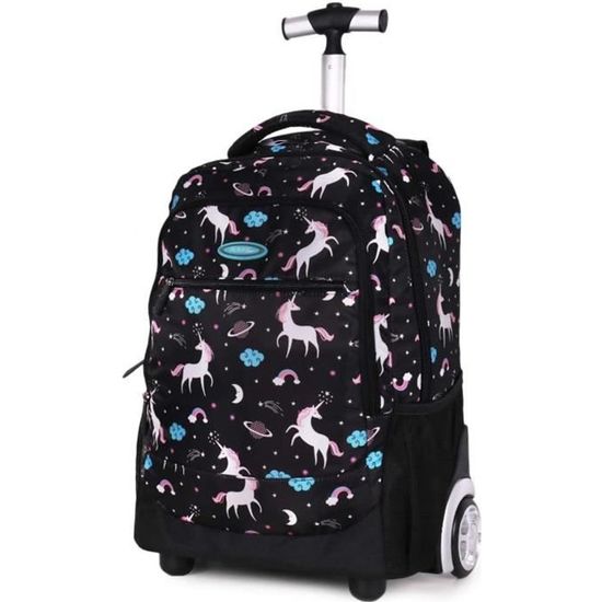 Sac à Dos à Roulettes 6 Roues SYDARSYN - Cartable École Primaire Avec Poignée Réglable Garçons Filles