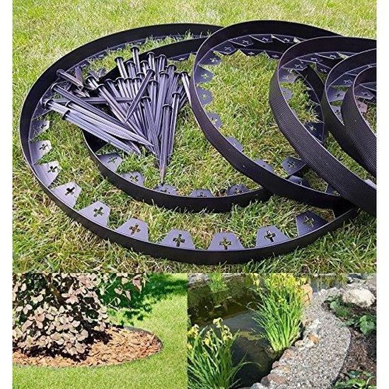 bordure de jardin en plastique flexible noir 10 metres avec 50 piquets solides bordure de pelouse bordure de pelouse flexible cdiscount jardin