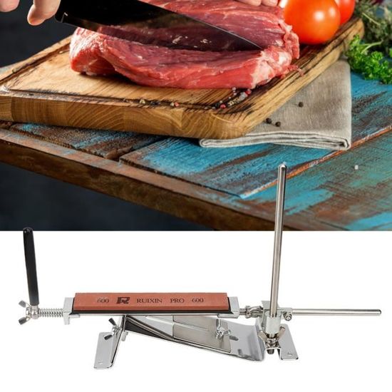 Affûteur De Couteaux Kit Pierre à Aiguiser Angle Fixe 15° - 6 Pierres Inox Aluminium