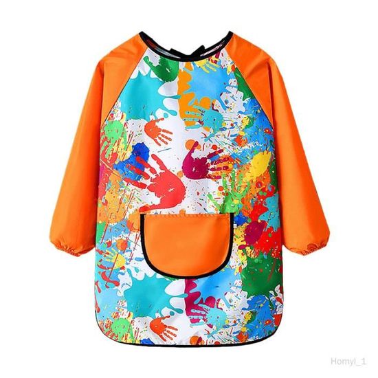 Tablier Peinture Enfant 3-7 Ans Imperméable Manches Longues + Poches - Protection Totale Pour Dessin, Cuisine, Activités Manuelles