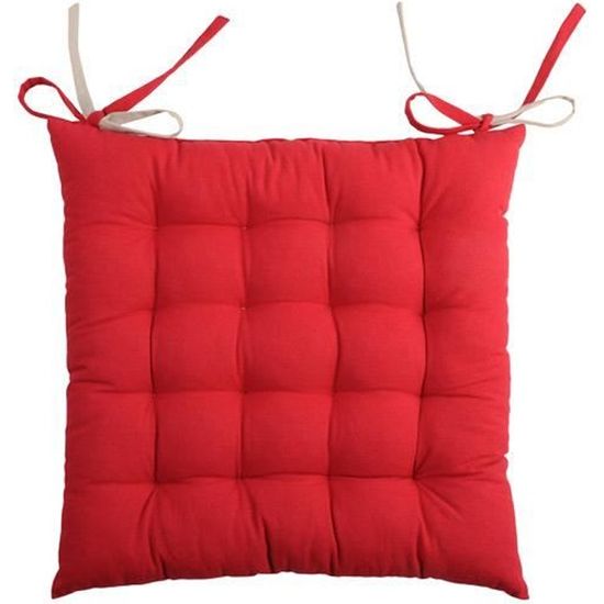 Coussin De Chaise Carré 40x40 Cm - Tissu Polyester Avec Attaches - Plusieurs Couleurs Disponibles - 2