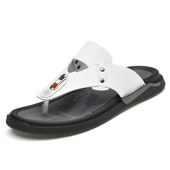 Tong Tongs en cuir pour hommes d t la mode chaussures de