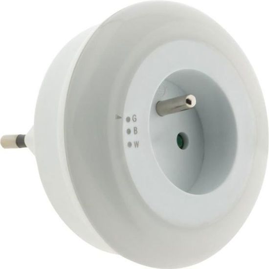 Veilleuse LED - Otio - Automatique avec capteur de jour - Couleurs bleu, vert et blanc