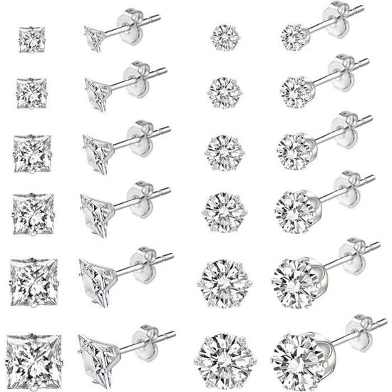12 Paires De Boucles D'oreilles Hypoallergéniques Pour Filles Et Femmes - Acier Chirurgical Sans Nickel - Fermoir à Vis Sécurisé - Idéal Oreilles Sensibles