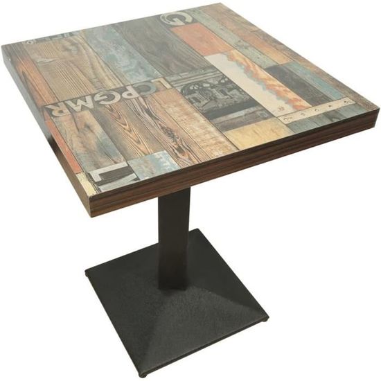 Table à Manger | Table De Cuisine | Table De Salle à Manger Cadre En X 60x60x75 Cm Bois De Pin Massif Acier