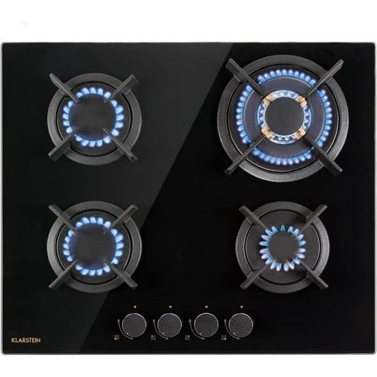 Klarstein Tables de Cuisson à Gaz, Plaque de Cuisson Gaz à 4 Brûleurs