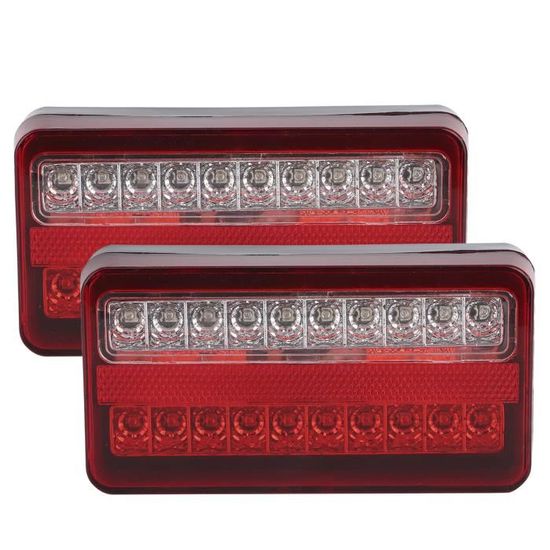 Feux Arrière LED 5 Fonctions 24V Pour Remorque Caravane Camion - Paire Complète