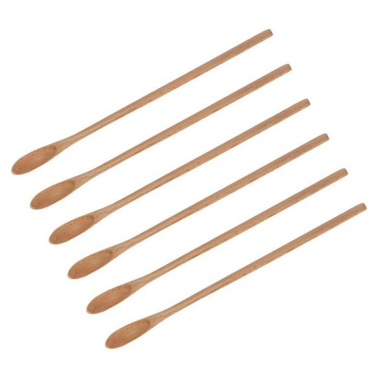 Ensemble De Cuillères à Spatule En Bois, Ustensiles De Cuisine Cuillère à Spatule De Mélange Antiadhésive Avec Manche Long Pour La Cuisine à La Maison(Seven Piece Set