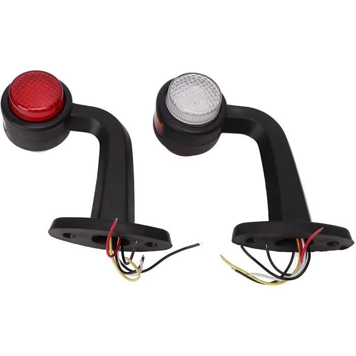 JUTTAUTO Lot De 10 Feux De Position LED Ronds 12V IP68 Étanches Blanc - Camion, Remorque, Tracteur