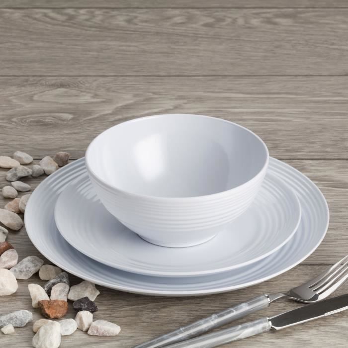 Pack vaisselle cool white 12 p