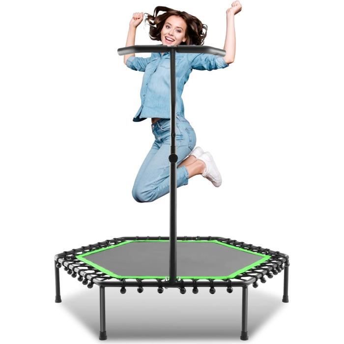 ANCHEER Trampoline Fitness Pliable, Trampoline Intérieur/Extérieur avec Poignée réglable Pour Adulte Enfant, Noir et Vert