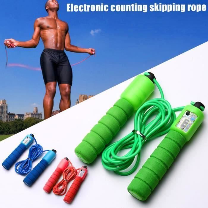 Corde à Sauter réglable avec Le Compteur de Tours Jump Cordes à Sauter--Vert
