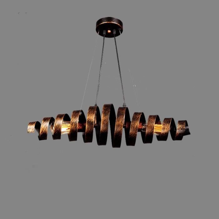 Suspension métal spirale design style industrielle