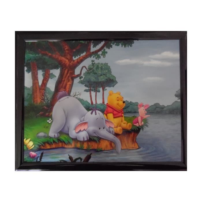 Tableau Winnie l'Ourson, Porcinet et Lumpy 20 x 25 cm Disney cadre riviere rect