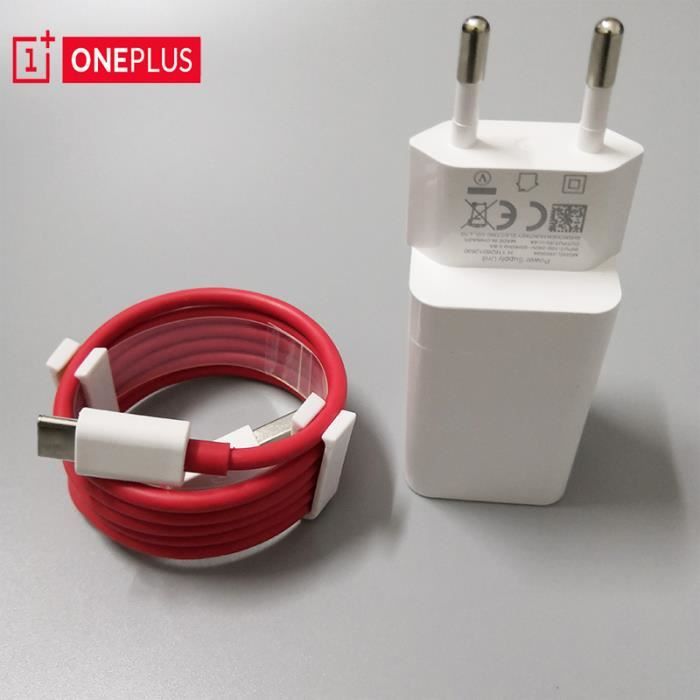 Pour Oneplus 7t Dash chargeur câble Usb type c câble rapide rouge Charge puissance données tableau de - Type EU Charger abd Cable