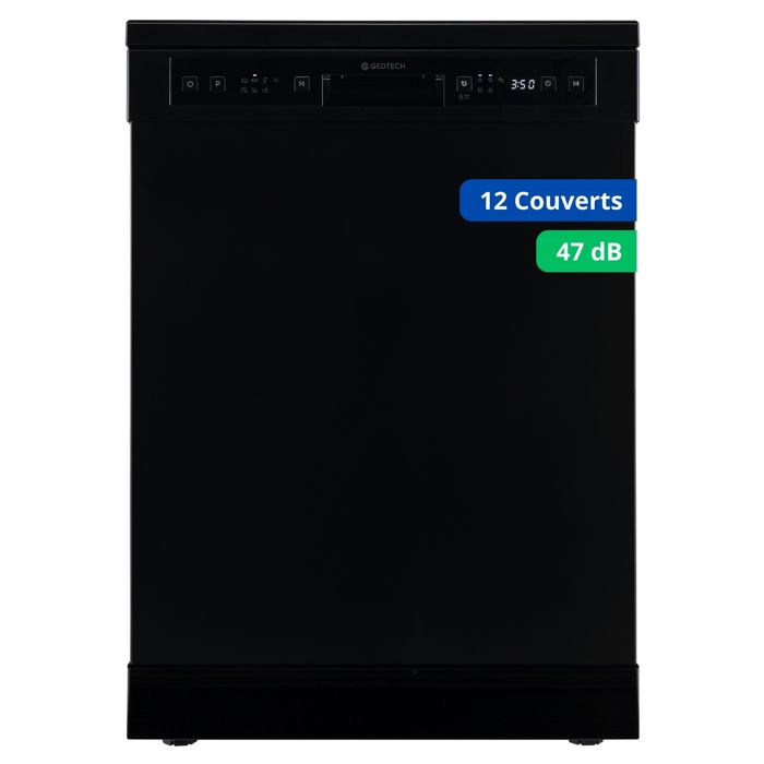 GEDTECH™ GLV1249BL - Lave-vaisselle posable - 12 couverts - 49 dB - Départ différé