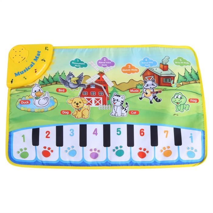 ESTINK Nourriture Bébé tapis de musique enfants rampant piano tapis jouet musical éducatif enfants cadeau