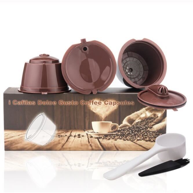Café Filtres,ICafilas3rd rechargeable pour Dolce Gusto café Capsule pour Dolci Nescafe Machine réutilisable Dulce - Type Brown