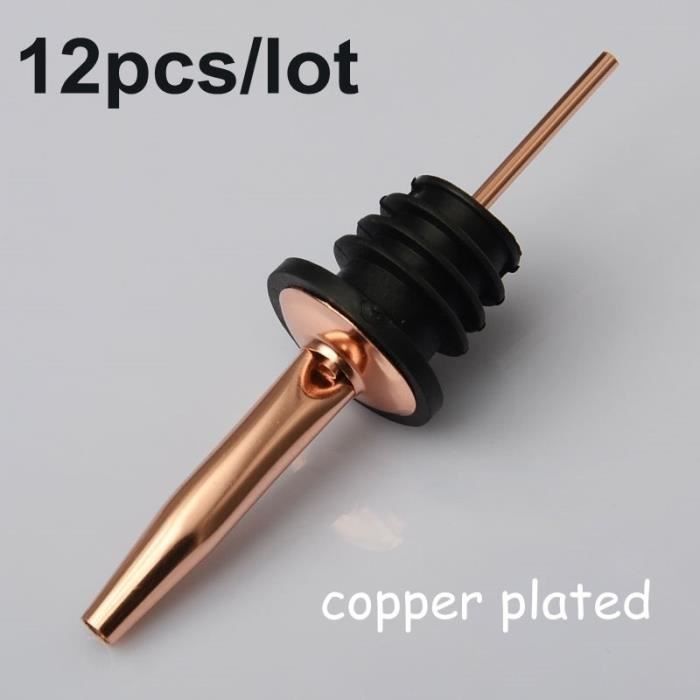 Tire-Bouchon,12 pièces-lot acier inoxydable liqueur esprit verseur flux vin bouteille verseur bec Bar accessoires - Type copper