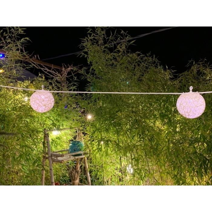 Guirlande lumineuse guinguette extérieure - ELUME Festive - raccordable 10 Décos Rotin 5m