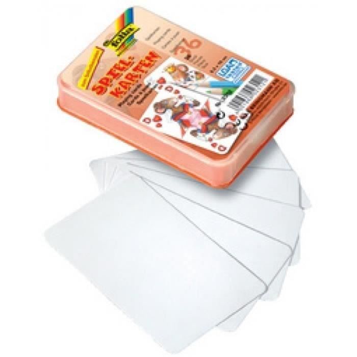 Services généraux folia Jeu de cartes uni, 65 x 100 mm, 36 cartes, blanc 225800