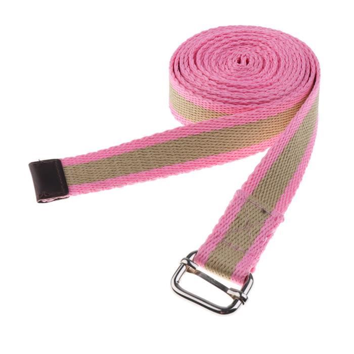 Bande Extensible Ceinture Avec D-Anneau Ceinture Pour Jambes Bras Dos Accessorie Fitness Exercice Yoga Kaki rose