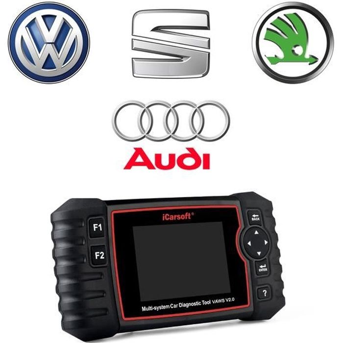 iCarsoft VAWS V2.0 - Valise Diagnostic Audi Seat Skoda VW - Outil Diagnostic Auto Pro - Défauts - FAP Entretiens Injecteurs